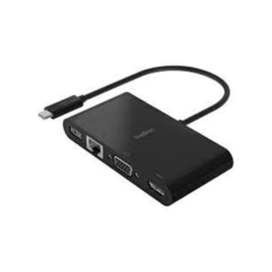 AVC005BK-BL Belkin USB-C Multimedia Adapter, HDMI/Ethernet/USB-A/USB-C/VGA, 4.33″, Black