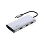 PVC002BTSGY Belkin USB-C Hub, 5-in-1 Docking Station for Mac/Windows, 4K HDMI