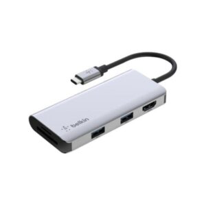 PVC002BTSGY Belkin USB-C Hub, 5-in-1 Docking Station for Mac/Windows, 4K HDMI