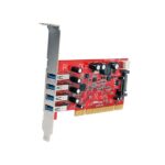 PCIUSB3S4 StarTech.com Quad Port PCI USB 3.0 Controller Card with SATA Power – 5Gbps
