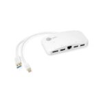 JU-H30212-S1 SIIG Mini-DP Video Dock with USB 3.0 LAN Hub White