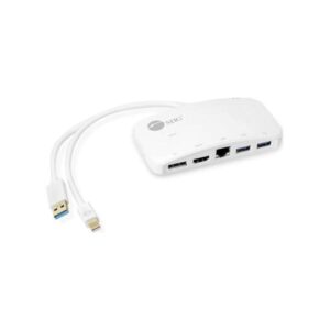 JU-H30212-S1 SIIG Mini-DP Video Dock with USB 3.0 LAN Hub White