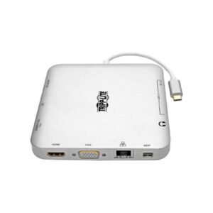 U442-DOCK2-S Tripp Lite USB C Laptop Docking Station w/ mDP, HDMI, VGA, GbE, 4K @ 30 Hz, Thunderbolt 3