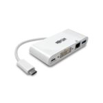 U444-06N-DGU-C Tripp Lite USB C to DVI Multiport Video Adapter Converter w/ USB-A Hub, USB-C PD Charging