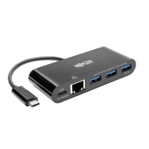 U460-003-3AGB-C Tripp Lite 3-Port USB C hub w/ Gigabit ethernet GbE, USB-C Charging USB Type C USB-C USB 3.1 Hub